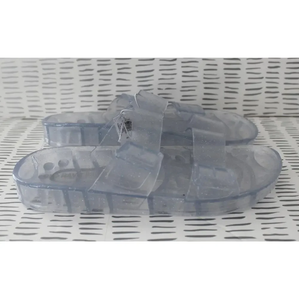 Old Navy Girls Jelly Buckled Slide Sandals Clear Size 5Y-6Y NWT